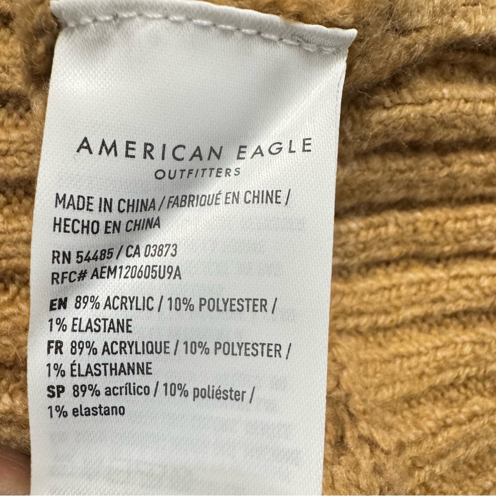 New American Eagle Tan Soft and Cozy Mixed Stitch Pullover Sweater, Sz XXL - Picture 6 of 8